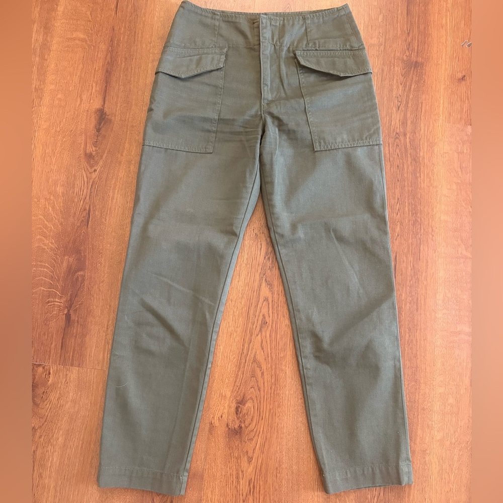 Reformation Olive Green Cropped Ankle Pants - Picture 4 of 7